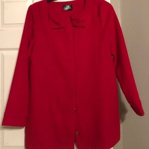 Red dress boutique red bow coat.